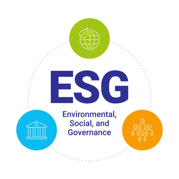 Environmental, Social, and Corporate Governance vector illustration concept. Environmental, Social, and Corporate Governance vector illustration concept, infographic presentation for annual report. environmental social corporate governance esg stock illustrations