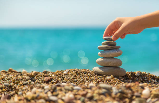 istock Pebbles are beautiful pebbles on the sea. Selective focus. 1356549059