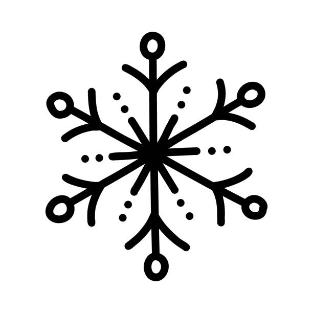Hand drawn doodle snowflake isolated on white background. Hand drawn doodle snowflake isolated on white background. snowflake shape clipart stock illustrations