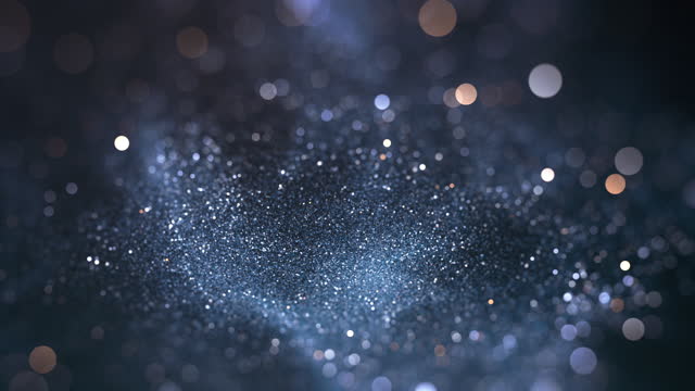 Abstract Glitter Background - Bokeh, Shallow Depth Of Field, Selective Focus - Dark Version, Loopable