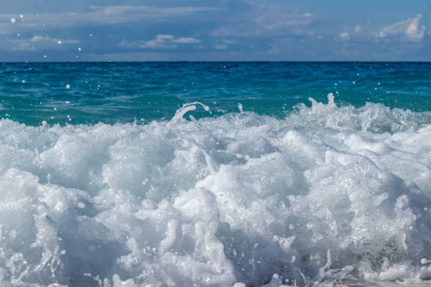 istock Scenic waves with blue sea, Lefkada island, Greece 1356554459
