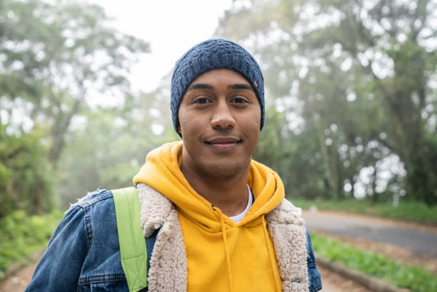 istock Portrait of a young man in a trail 1356564977