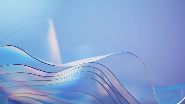 現代の抽象的な波状の背景 - 3d rendered ストックフォトと画像