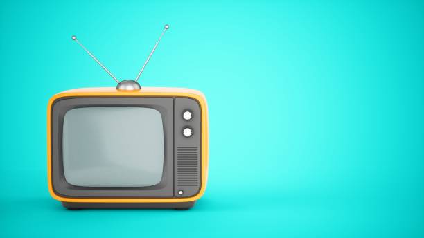 istock 3D Rendering Old Vintage Retro Television isolated on blue background 1356569363