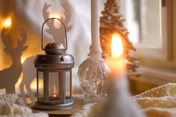istock Candles, Blanket and Christmas Decorations 1356574069