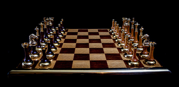 A Golden Board and Pieces ready for a Game
