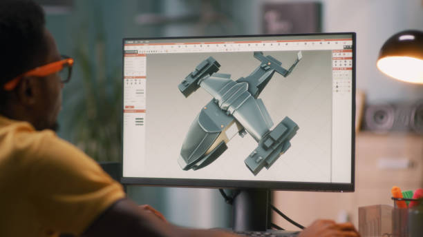 istock 3D designer creating aircraft model for videogame 1356582701