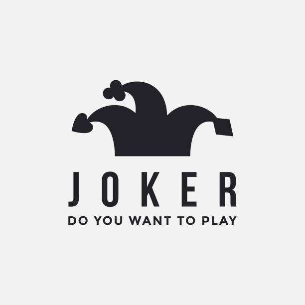 minimalistischer joker / narrenhut symbol symbol vektorvorlage auf weißem hintergrund - jester joker clown silhouette stock-grafiken, -clipart, -cartoons und -symbole