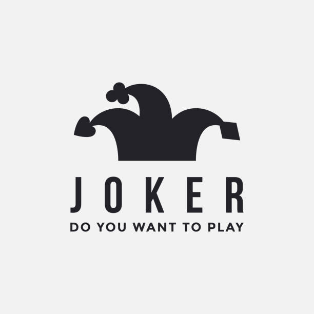 minimalistyczny szablon wektorowy symbolu joker / błazna na białym tle - silhouette poker computer icon symbol stock illustrations