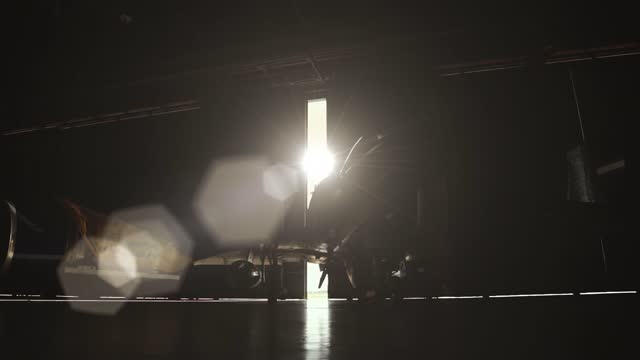 Mirage Fighter Jet in a Hangar. Dolly Shot. 4K Resolution.