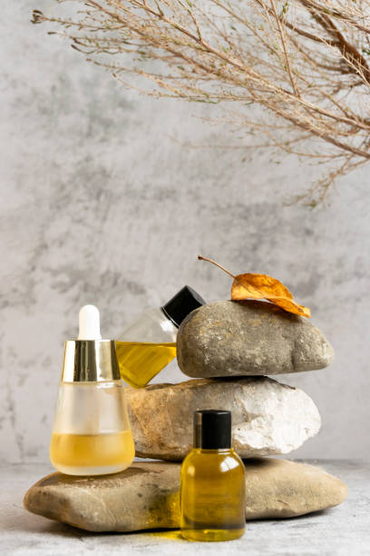 istock Essential oils for aromatherapy, eco natural cosmetics concept 1356589391