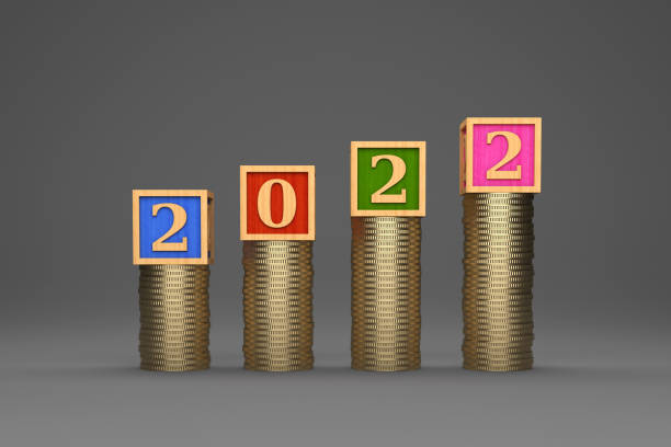 istock New Year 2022 Creative Design Concept with Gold Coins 1356596128