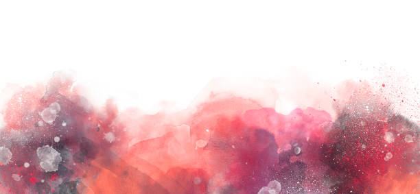 istock Artistic watercolor frame background isolated on white - paint stains, splashes and flows 1356598876