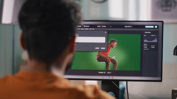 istock Male 3D designer working with video 1356601496