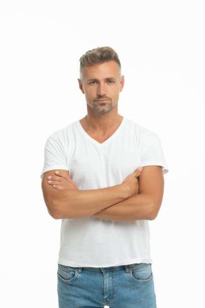 istock Be confident every day. Confident guy isolated on white. Handsome man keep arms crossed 1356605260