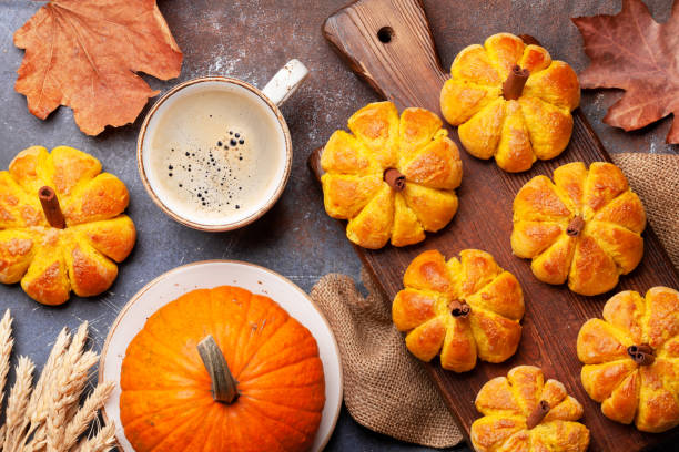 istock Pumpkin muffins and coffee 1356609430