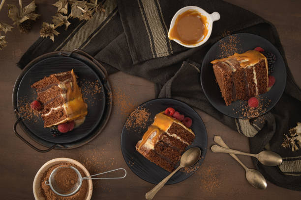 istock Delicious caramel cake slices 1356610281