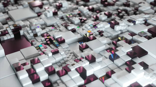 istock Abstract background. 3d black white cubes. Futuristic concept of network, data, digital. 3d Illustration 1356612701
