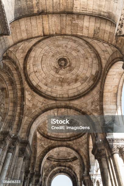 Beautiful Famous Church Sacre Coeur In Paris Stock Photo - Download Image Now - Circle, Paris - France, Ceiling
