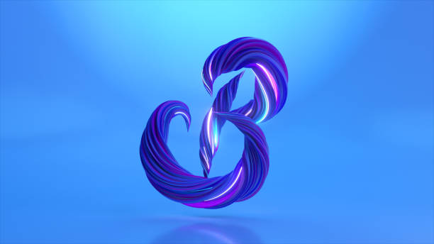 Collection Winding Alphabet. Unique twisted letters. Blue neon. Letter B. 3d Illustration Collection Winding Alphabet. Unique twisted letters. Blue neon. Letter B. 3d Illustration. High quality 3d illustration fire letter b stock pictures, royalty-free photos & images