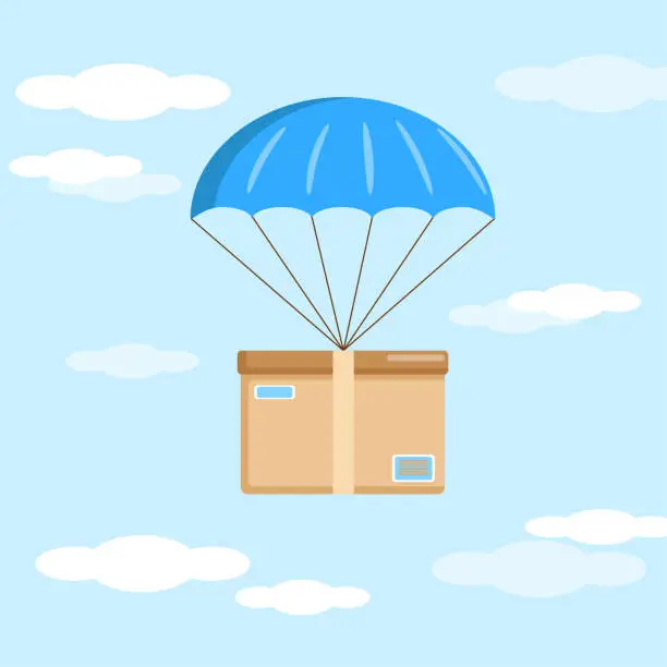 Vector illustration of Flying box