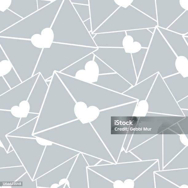 Love Letters Heart Seamless Vector Pattern A Bunch Of Messages With A