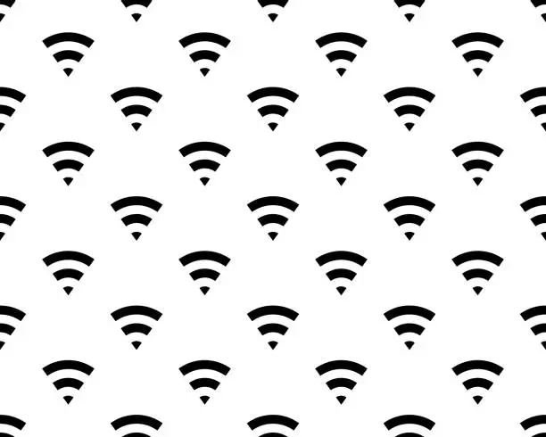 Vector illustration of WiFi, vector seamless pattern, Editable can be used for web page backgrounds, pattern fills