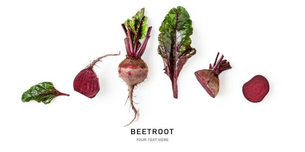 barbabietola con foglie collezione creativa - beet common beet isolated red foto e immagini stock