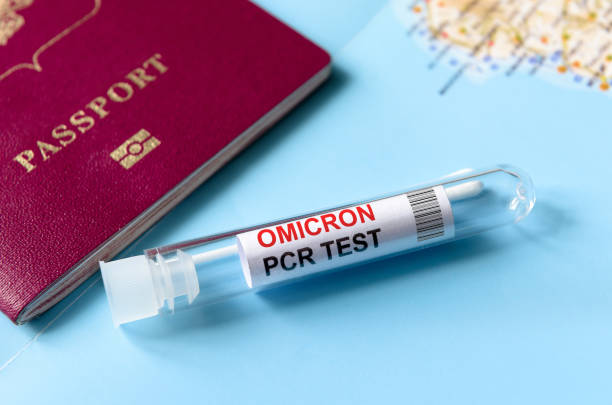 istock Omicron COVID-19 variant, test and travel concept, kit for corona virus PCR testing 1356629237