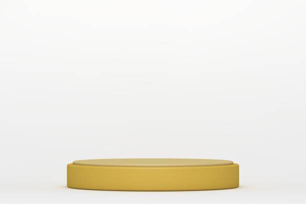 istock 3D Yellow Stands, Product Stand, Blank Scene 1356633854