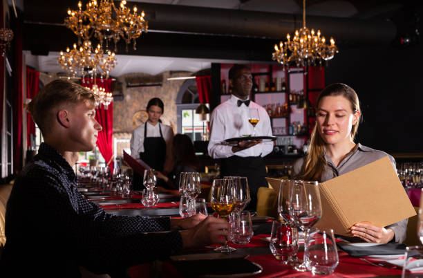 istock Couple at luxury restaurant 1356634121