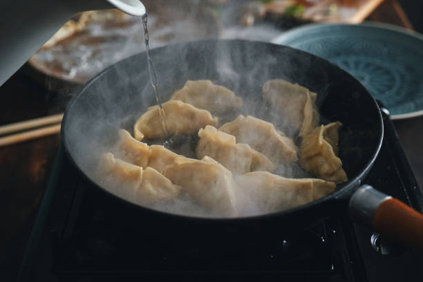 Preparing Japanese Gyoza Dumplings