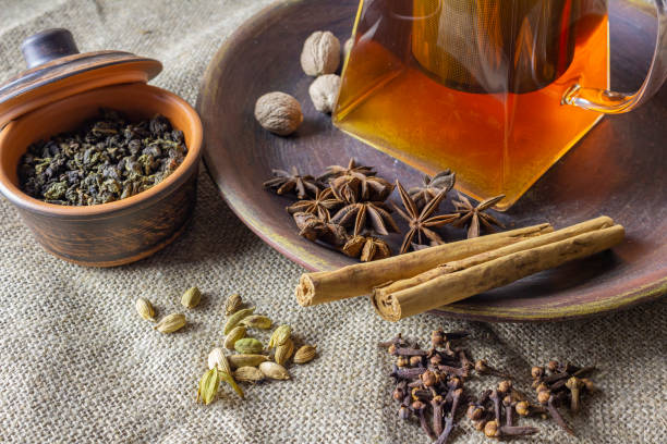 istock Hot tea for relaxing mood with star anise, cinnamon and cardamon 1356643952