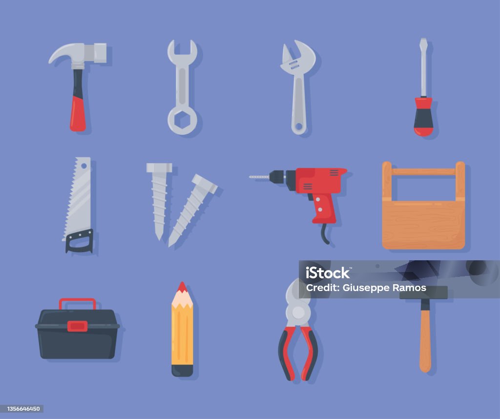 Different Tools Set Set Different Tools Stock Illustration - Download Image Now - Carpentry ...