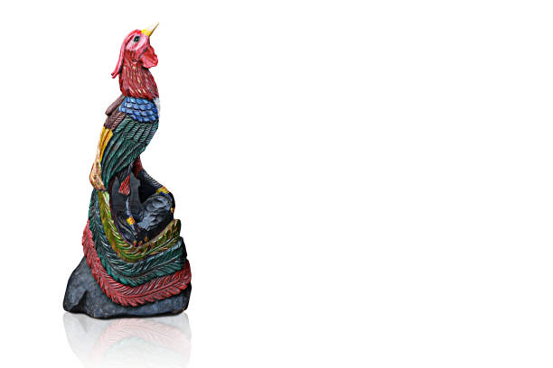 istock side view dicut wooden peacock on white background, object, animal, decor, copy space 1356648154