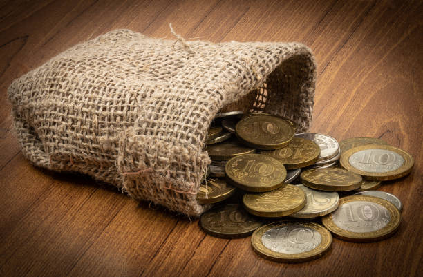 istock Russian rubles coins in a sack 1356649619