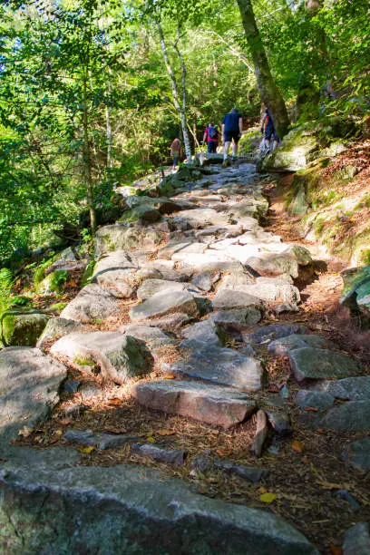 Photo of Steep paved trail in Bergen to Sandviksfjellet. Stoltzekleiven is one of the most popular trails in Bergen, norway