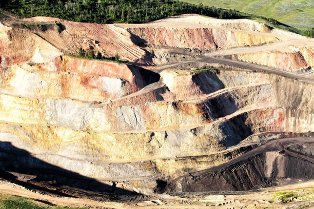 Phosphate mine aerial stock photo