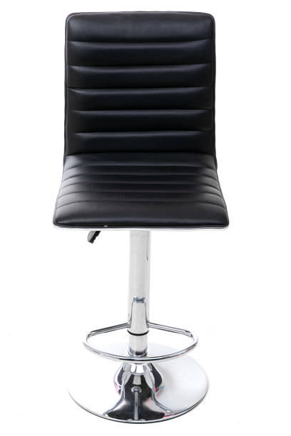 istock chair made of leather on a white background, chrome leg 1356657439