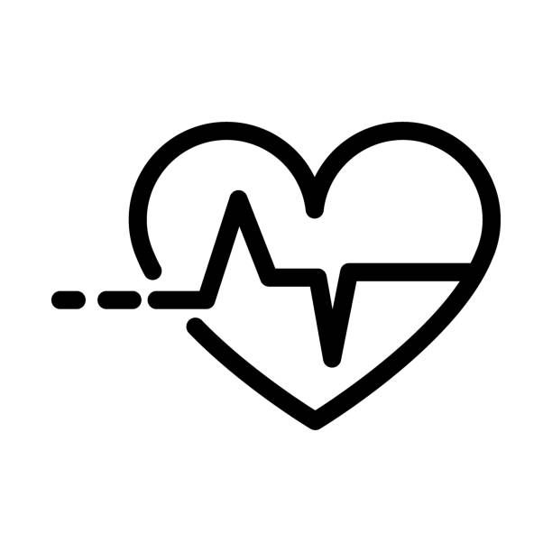 heart outline icon design isolated on white Heart pulse logo template vector icon design medicare icons stock illustrations