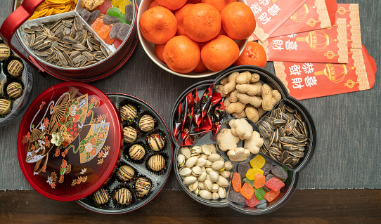 Traditional Chinese snacks for Chinese New Year celebration
