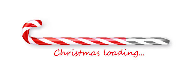 candy cane weihnachtsladeleiste auf weißem hintergrund. - 1 advent stock-grafiken, -clipart, -cartoons und -symbole