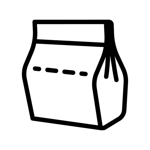 お弁当箱のアイコンの輪郭 - packed lunch paper bag symbol computer icon点のイラスト素材／クリップアート素材／マンガ素材／アイコン素材