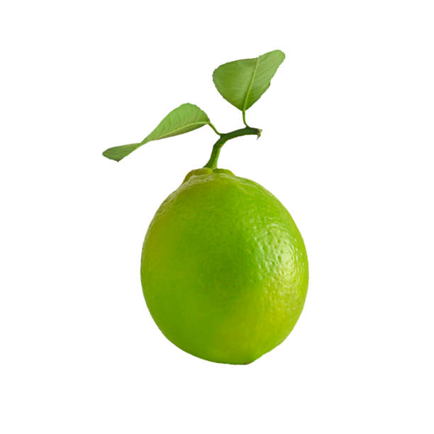 istock Green lemon, citrus lime fruit, isolated on white background. 1356674675