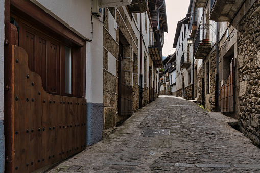 street in the typical village of Candelario in Salamanca, Spain.\