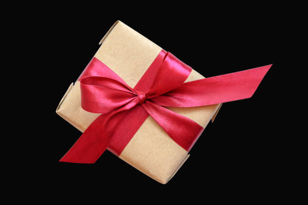 Gift box on black background