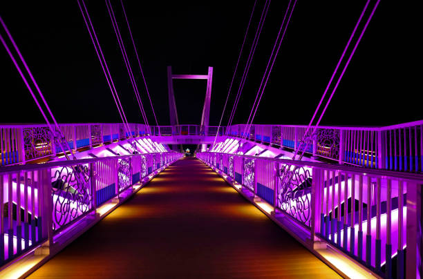 Night view of blue crab bridge in Anmyeondo, Taean