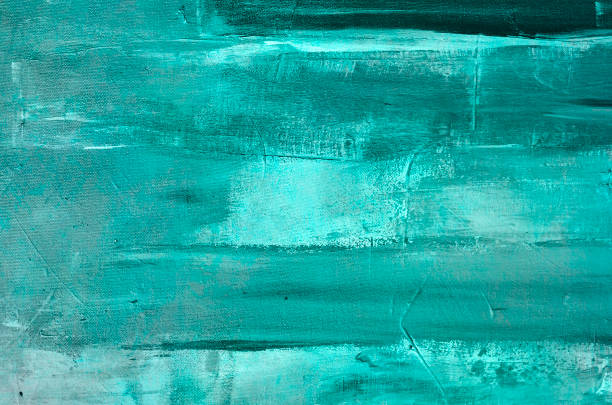청록색 추상회화 배경 - oil painting brush stroke abstract green 뉴스 사진 이미지