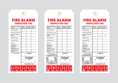 Fire alarm inspection tag template.