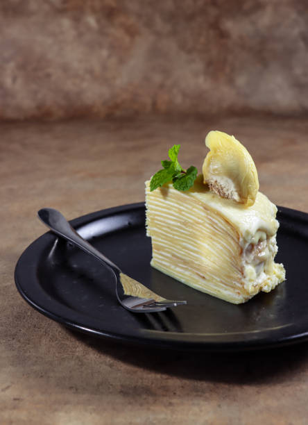 istock Durian Mille Crepes or thousand layer cake durian. 1356705698